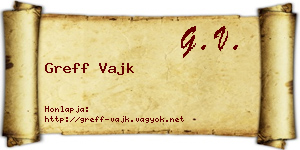 Greff Vajk névjegykártya
